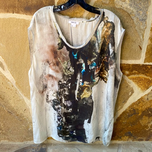 Helmut Lang Tops - Women’s Helmut Lang Carrion abstract print sheer silk top